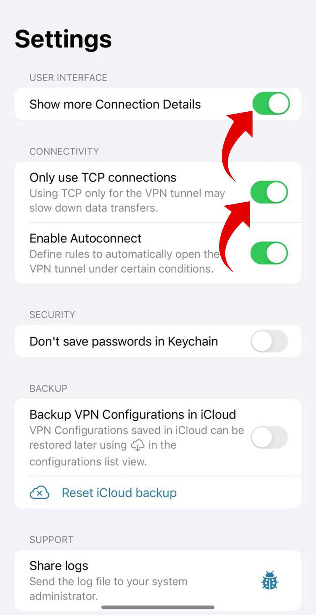تنظیمات oneConnect روی iphone